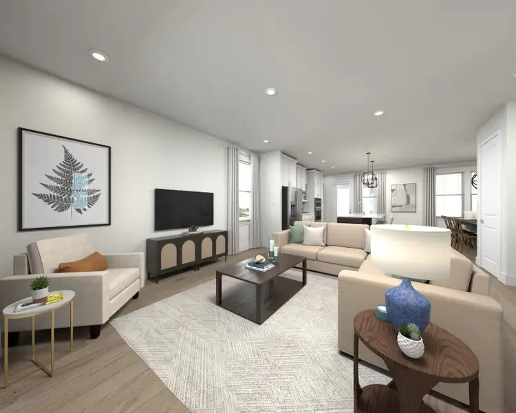 Spend family movie nights in the spacious great room. Spend family movie nights in the spacious great room.