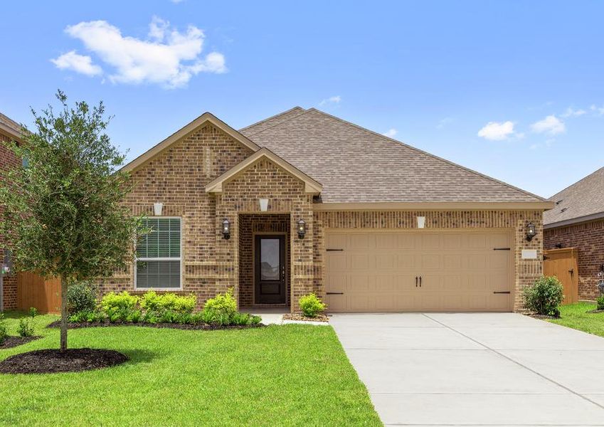 The Kendall is a beautiful single story home with brick.