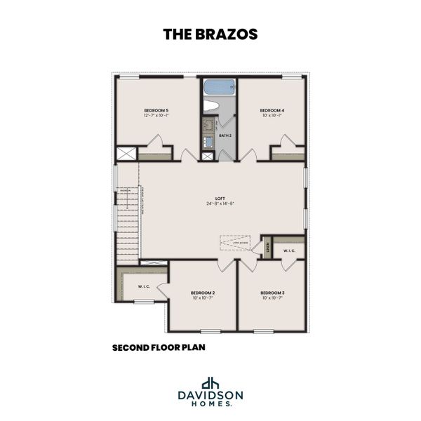 2D floor plan layout for the The Brazos E by Davidson Homes LLC in Heartland, Heartland, TX (Image 3).