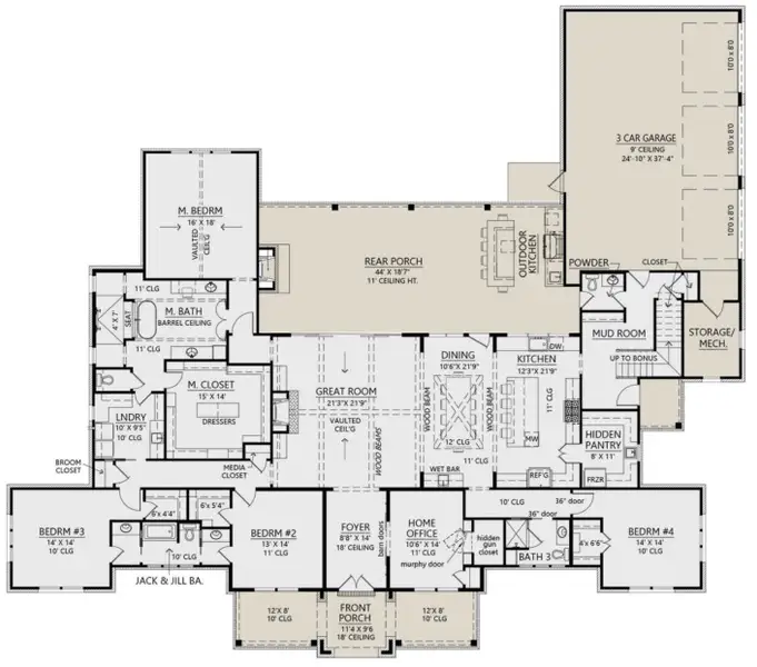 2D floor plan layout for the 3877 by Zeal Home Builders in Horizon Meadow Estates, Paradise, TX (Image 3). 2D floor plan layout for the 3877 by Zeal Home Builders in Horizon Meadow Estates, Paradise, TX (Image 3).