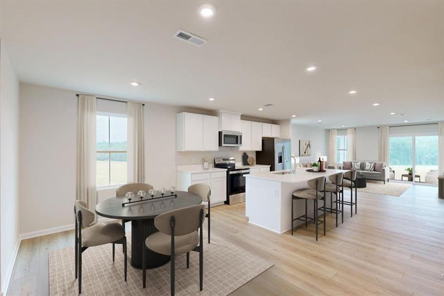 Representative furnished interior of a home built from the Fairview by Ryan Homes in Wren Woods 2-Story, Gray Court (Image 1). Representative furnished interior of a home built from the Fairview by Ryan Homes in Wren Woods 2-Story, Gray Court (Image 1).