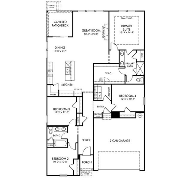2D floor plan layout of this home in Carlton Landing, Rockvale, TN (Image 2).