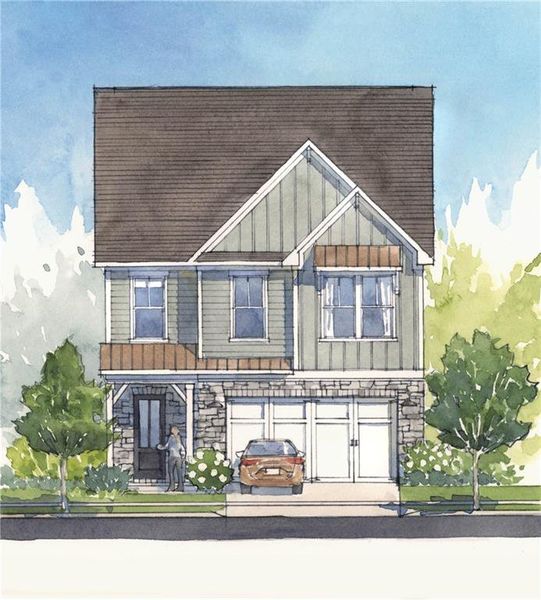Exterior rendering of this home design in , Canton, GA (Image 2). Exterior rendering of this home design in , Canton, GA (Image 2).
