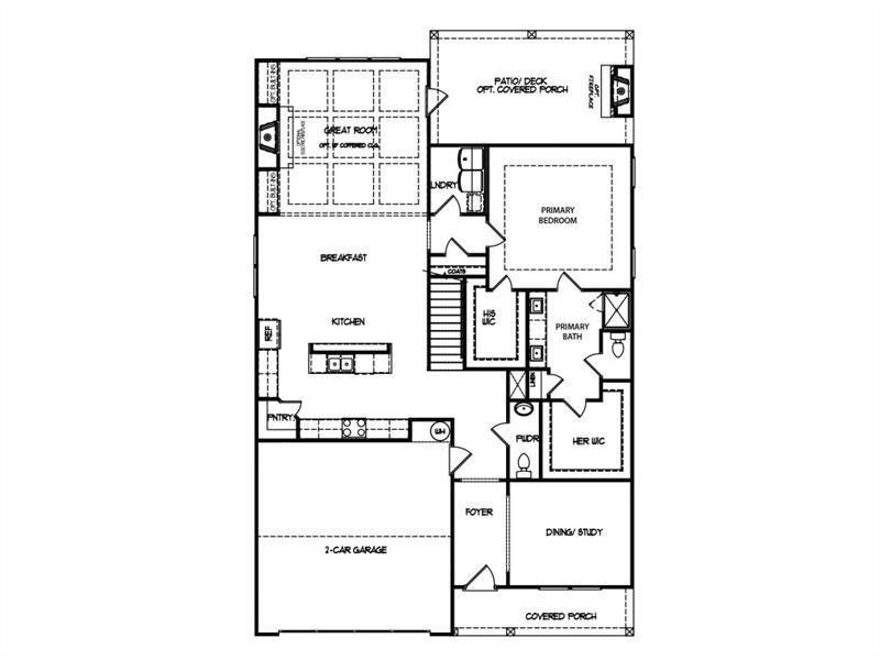 2D floor plan layout of this home in Sutton's Landing, Statham, GA (Image 4).