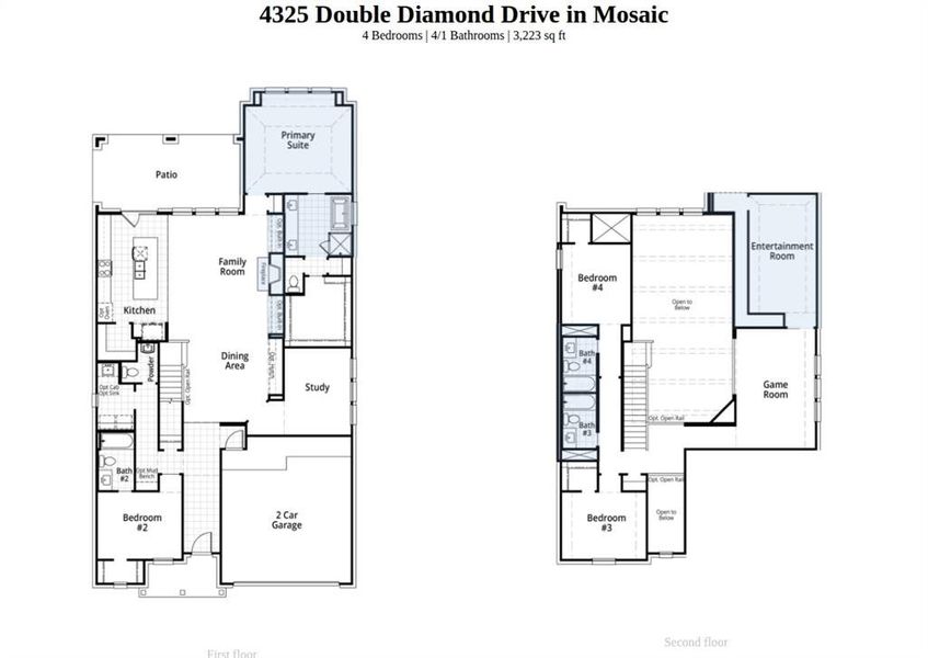 2D floor plan layout of this home in Mosaic, Celina, TX (Image 2). 2D floor plan layout of this home in Mosaic, Celina, TX (Image 2).