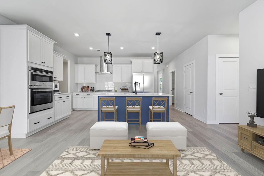 Kitchen, Family Room and Dining Area