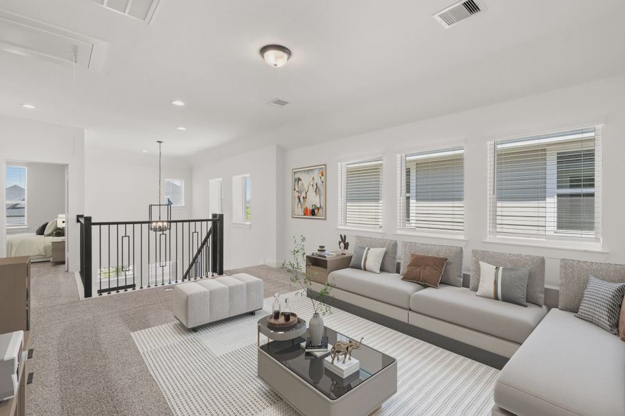 Furnished interior view inside a new home in The Woodlands Hills, Willis (Image 9).