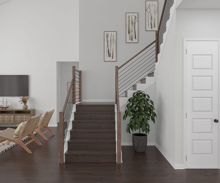 Representative furnished interior of a home built from the Enfield by Tri Pointe Homes in Lariat, Liberty Hill (Image 8).