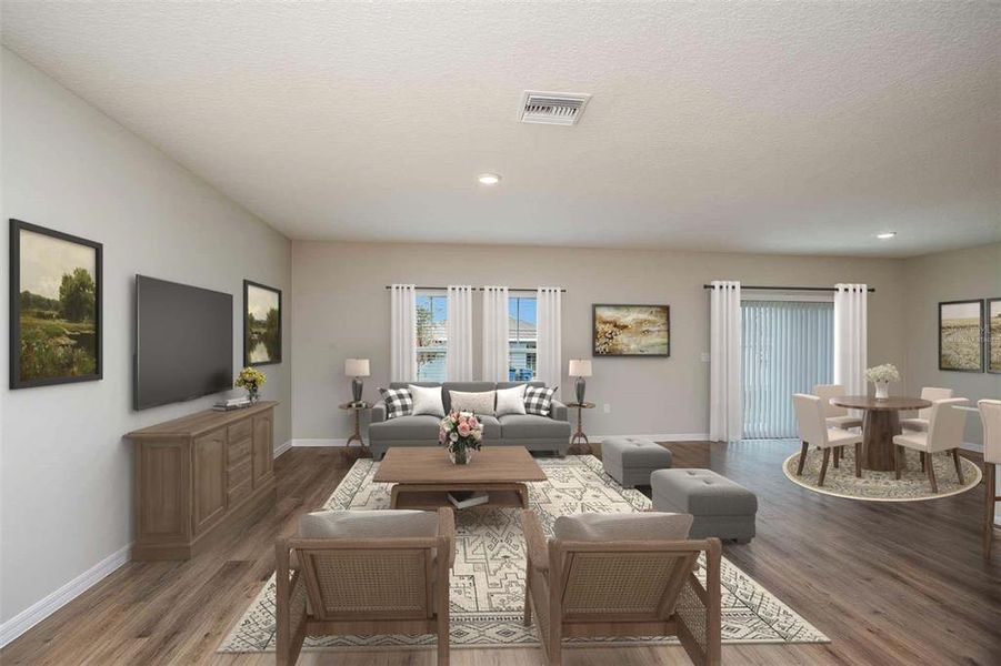 Furnished interior view inside a new home in Two Rivers, Zephyrhills (Image 5). Furnished interior view inside a new home in Two Rivers, Zephyrhills (Image 5).