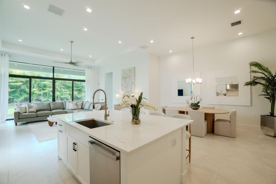 Furnished interior view inside a new home in Lotus Edge, Boca Raton (Image 6). Furnished interior view inside a new home in Lotus Edge, Boca Raton (Image 6).