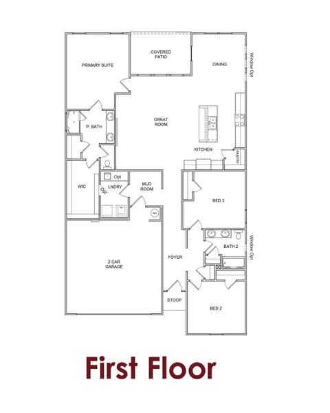 2D floor plan layout for the Aurora by Chafin Communities in Garland Meadows, Cartersville, GA (Image 3). 2D floor plan layout for the Aurora by Chafin Communities in Garland Meadows, Cartersville, GA (Image 3).