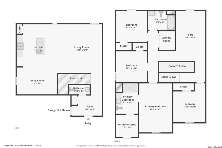 2D floor plan layout of this home in Spring Valley, New Braunfels, TX (Image 3).