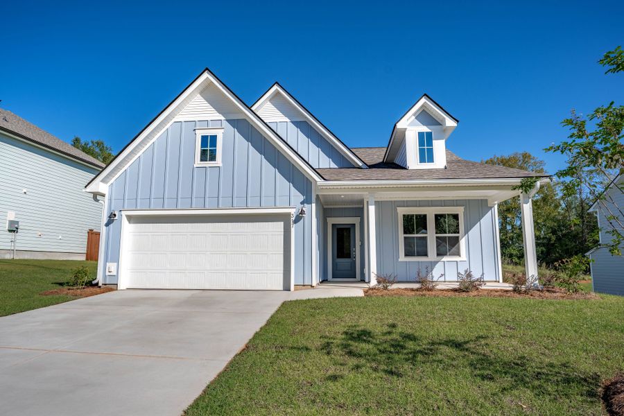 Front exterior of a new home in Carriage Estates, Lexington, SC, highlighting curb appeal (Image 18).