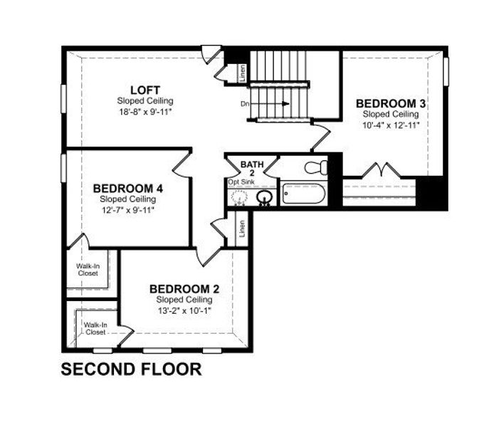 2D floor plan layout of this home in Morgan Meadows, San Antonio, TX (Image 3).