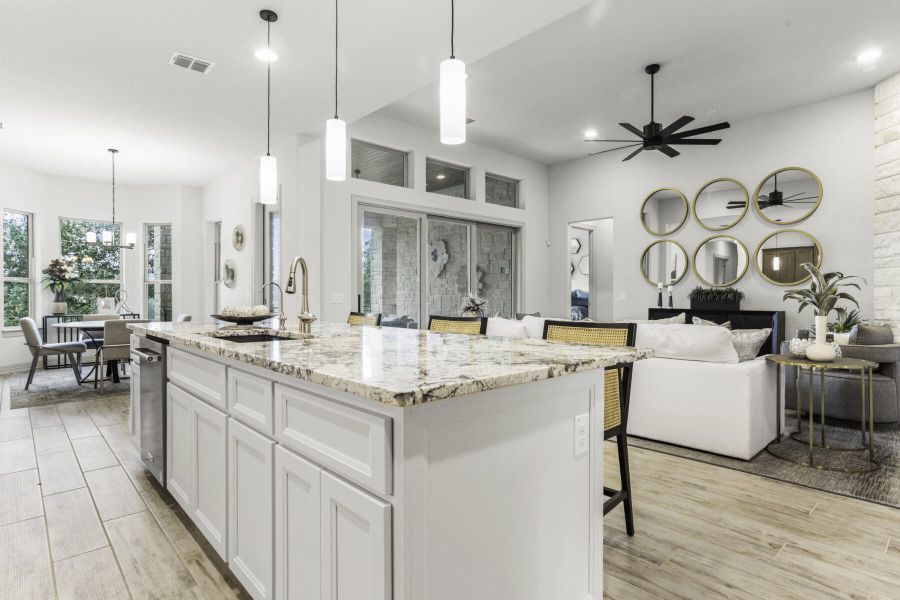 Gourmet kitchen in Ashlyn home at Belle Oaks, Bulverde TX
