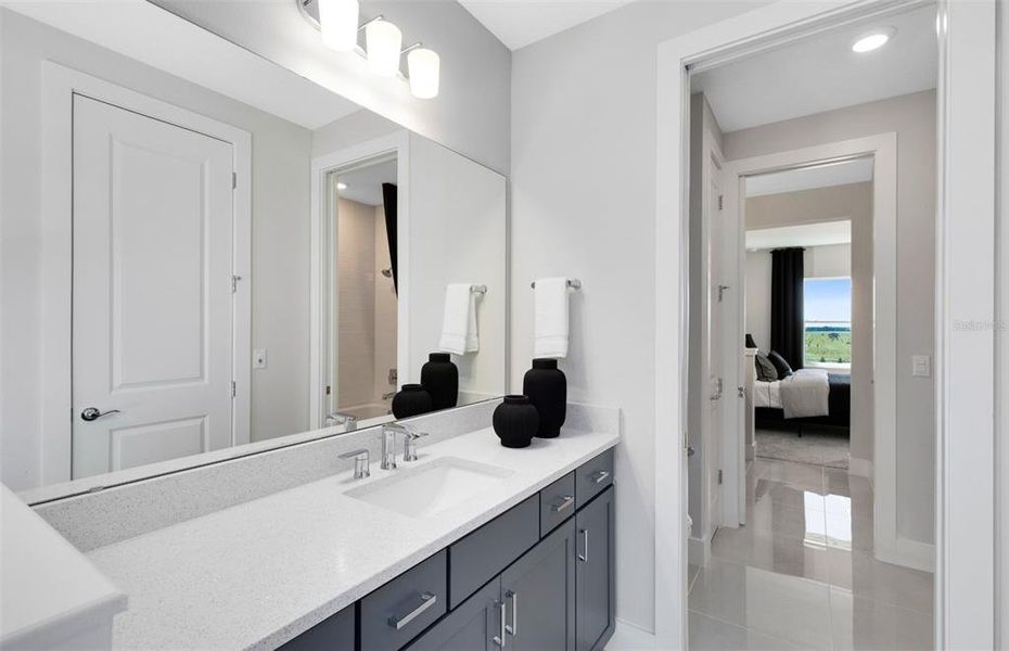 Furnished interior view inside a new home in Parkside Trails, Clermont (Image 47). Furnished interior view inside a new home in Parkside Trails, Clermont (Image 47).