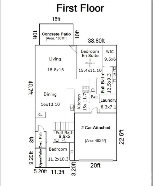 2D floor plan layout of this home in , Fletcher, NC (Image 5).