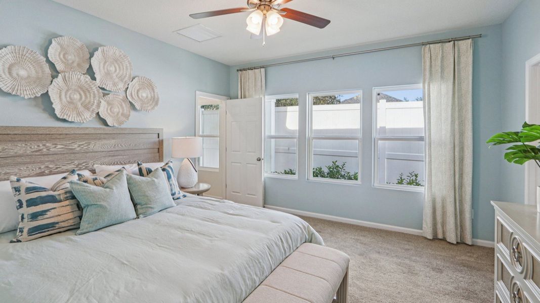 Merritt Floorplan Primary Bedroom by DRB Homes in the Panther Creek Community, Jacksonville, FL