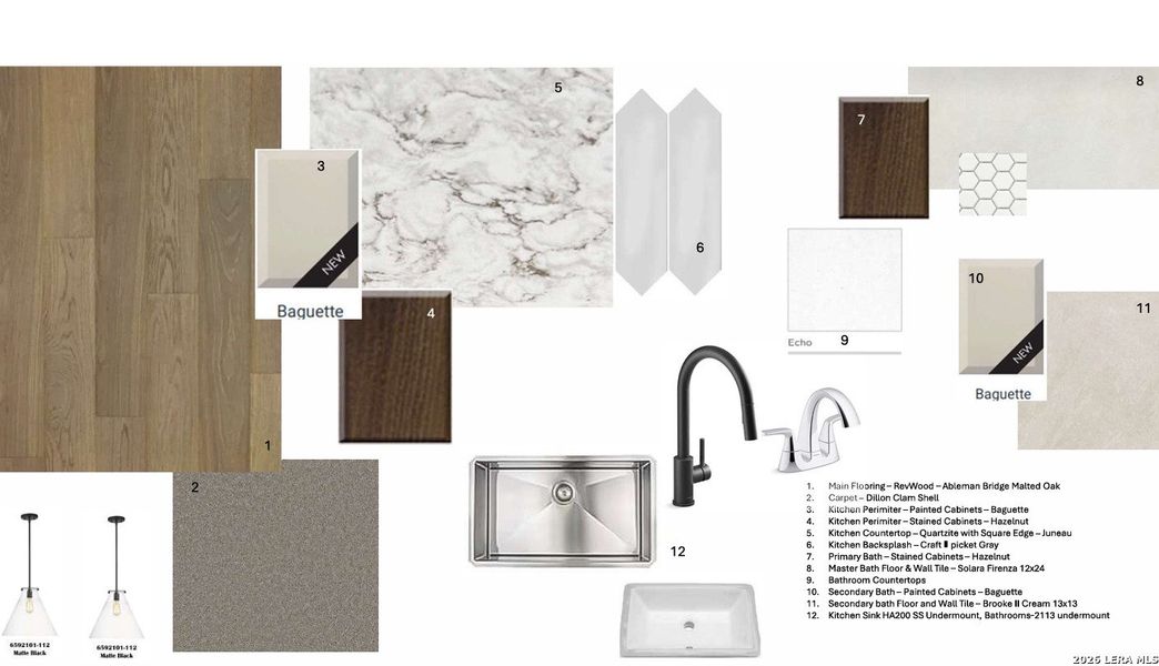 Sample of building materials used in homes in The Parklands, Schertz (Image 15).