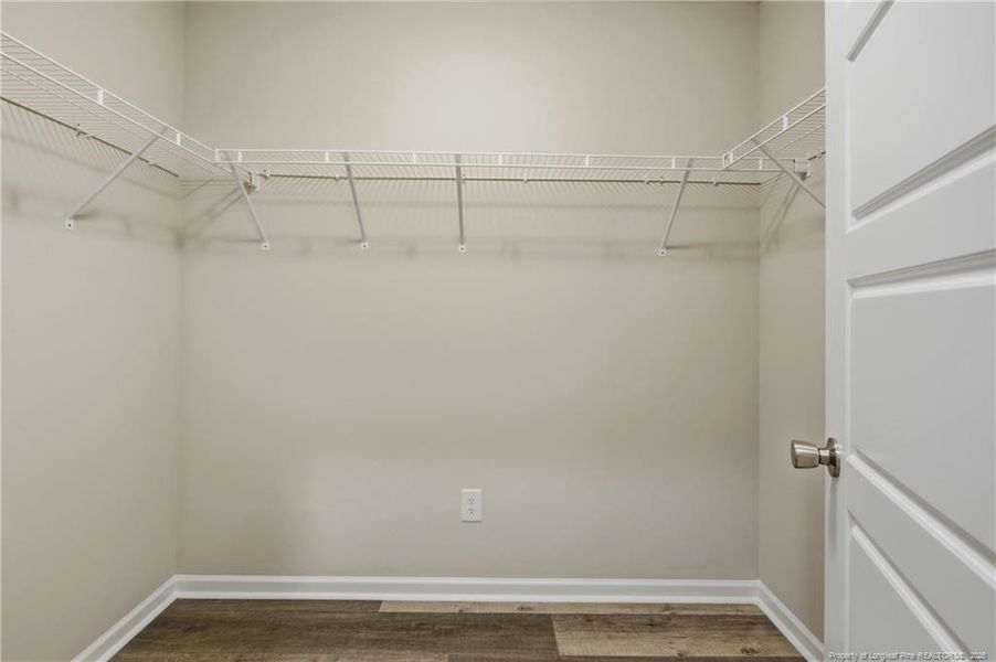 Walk in closet in master