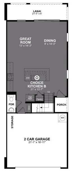 2D floor plan layout of this home in Towns at Greenleaf, Oviedo, FL (Image 2).
