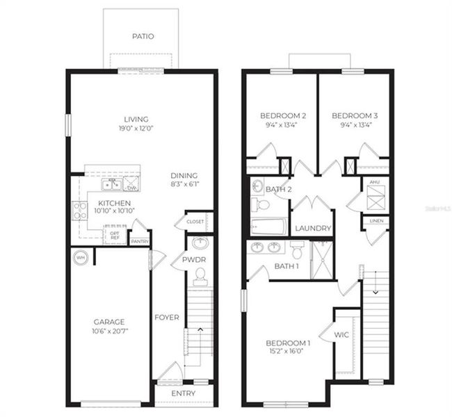2D floor plan layout of this home in Crosswinds, Haines City, FL (Image 3).