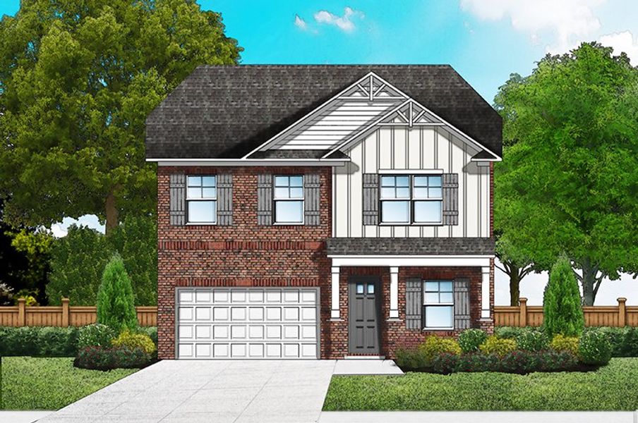 Elevation B4 with Opt. Brick Columns