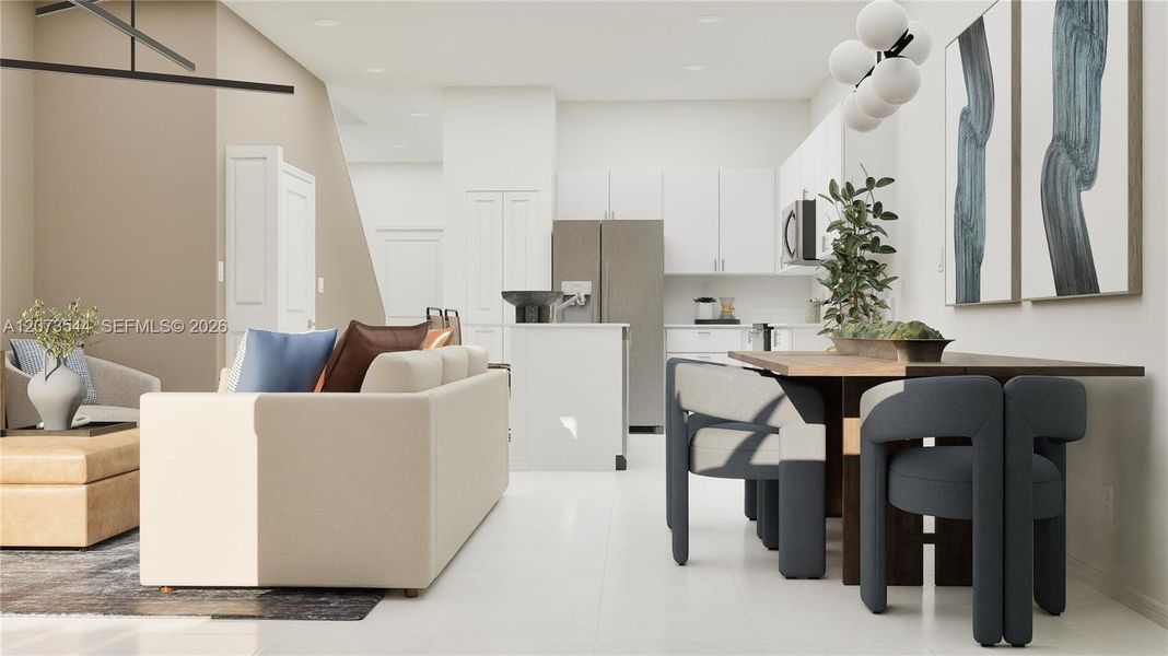 Furnished interior view inside a new home in Pineland Crest, Miami (Image 8). Furnished interior view inside a new home in Pineland Crest, Miami (Image 8).