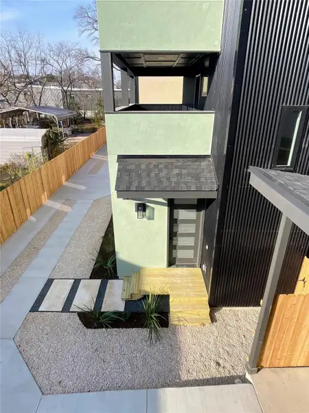 Exterior view of stucco siding