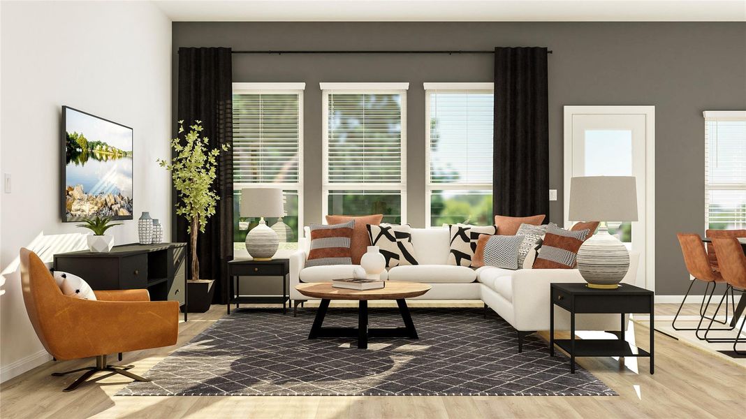 Furnished interior view inside a new home in Lively Ranch: Brookstone Collection, Georgetown (Image 9). Furnished interior view inside a new home in Lively Ranch: Brookstone Collection, Georgetown (Image 9).