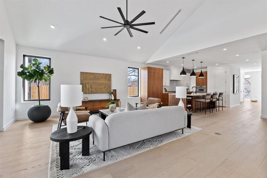 Vaulted celing in living room