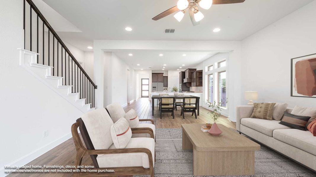 Representative furnished interior of a home built from the 2444W by Perry Homes in Lariat 45', Liberty Hill (Image 5).