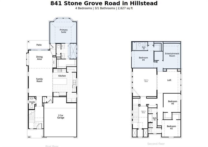2D floor plan layout of this home in Hillstead, Lavon, TX (Image 2). 2D floor plan layout of this home in Hillstead, Lavon, TX (Image 2).