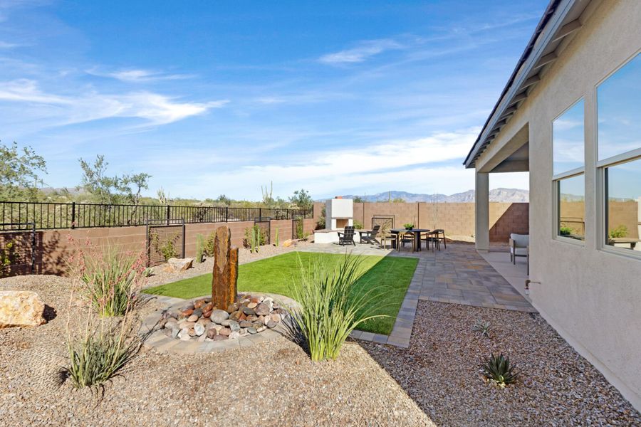 Representative exterior details of a home built from the Hibiscus by Mattamy Homes in Tavira at Twin Peaks, Oro Valley (Image 4).