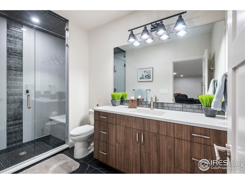 Downstairs bathroom with custom cabinets and finishes Downstairs bathroom with custom cabinets and finishes