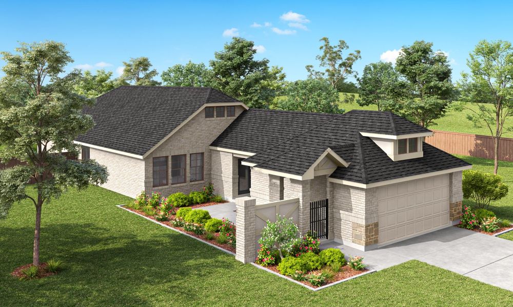 Representative exterior photo of a completed home built from the Harwood by Pacesetter Homes in Elevon, Lavon, TX (Image 15).