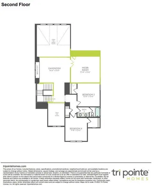 2D floor plan layout of this home in Woodson’s Reserve, Spring, TX (Image 4).