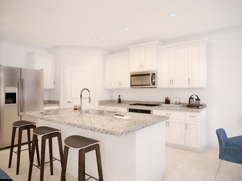 Kitchen rendering of the Carson floorplan