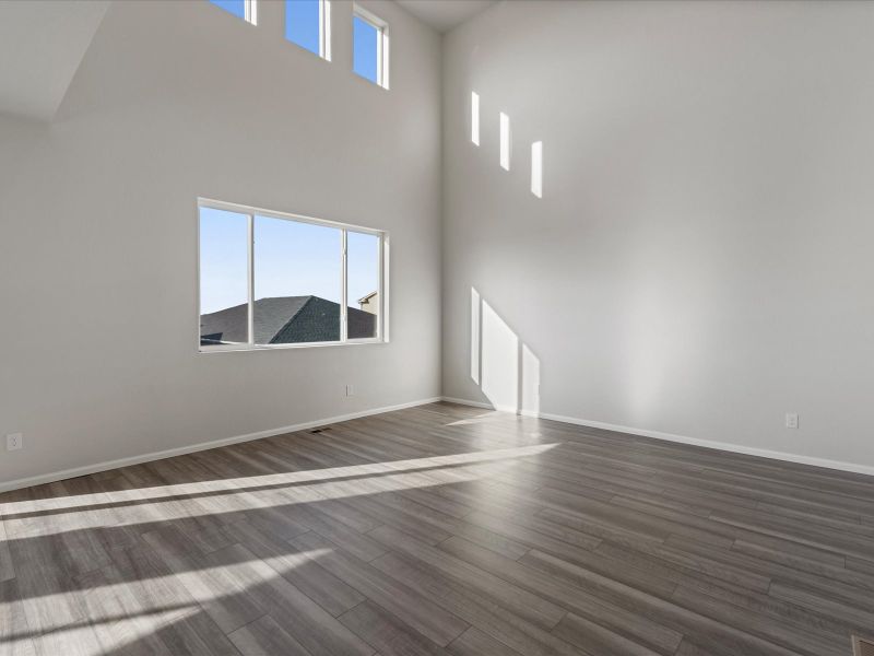 Spacious, unfurnished interior of a new home in Buffalo Highlands: The Canyon Collection, Commerce City (Image 6). Spacious, unfurnished interior of a new home in Buffalo Highlands: The Canyon Collection, Commerce City (Image 6).