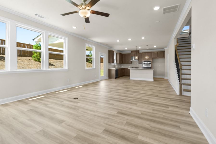 Representative unfurnished interior of a home built from the Kirkwood by Taylor Morrison in Falls Creek, Flowery Branch (Image 21). Representative unfurnished interior of a home built from the Kirkwood by Taylor Morrison in Falls Creek, Flowery Branch (Image 21).