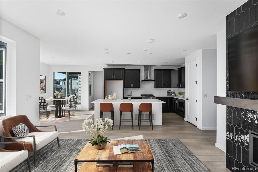 Furnished interior view inside a new home in Tribute at Lyric, Lone Tree (Image 11).