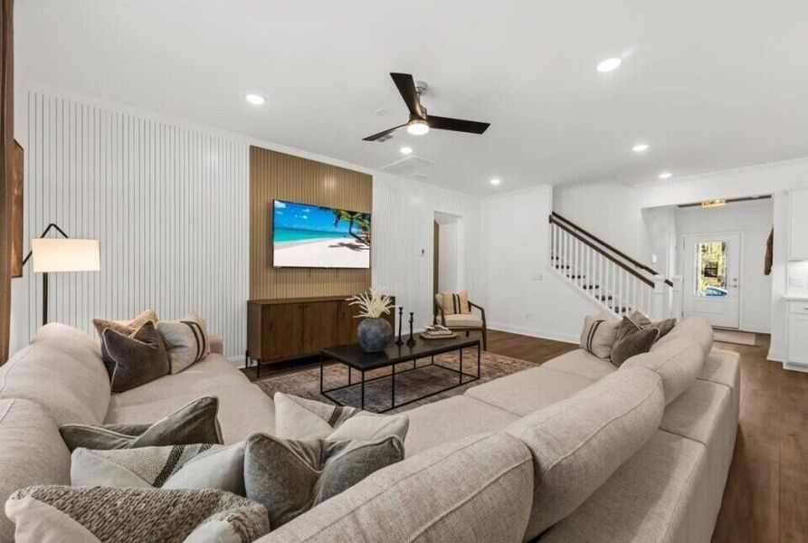 Furnished interior view inside a new home in Cedar Glen Preserve, Huger (Image 12). Furnished interior view inside a new home in Cedar Glen Preserve, Huger (Image 12).