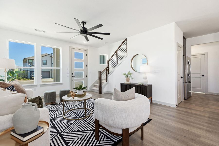 This picture is from another build with a similar floorplan.  The listing is for a to be built home with similar build and fit and finish.