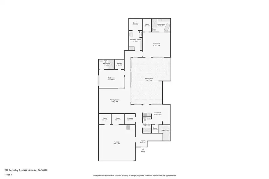 2D floor plan layout of this home in , Atlanta, GA (Image 3).