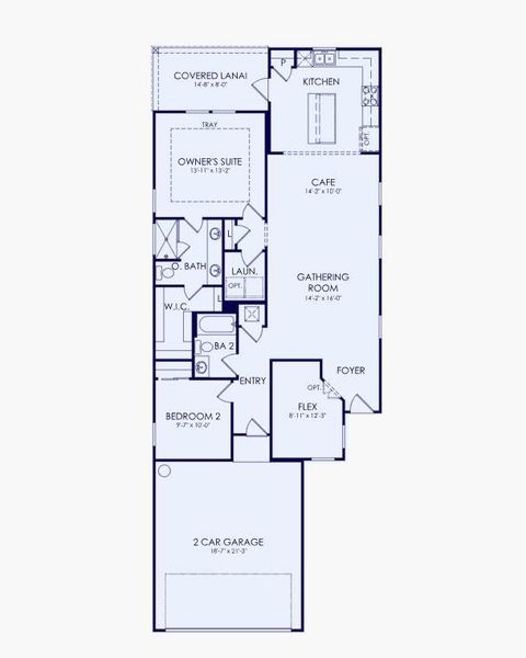 2D floor plan layout of this home in Sun City Peachtree, Griffin, GA (Image 3).