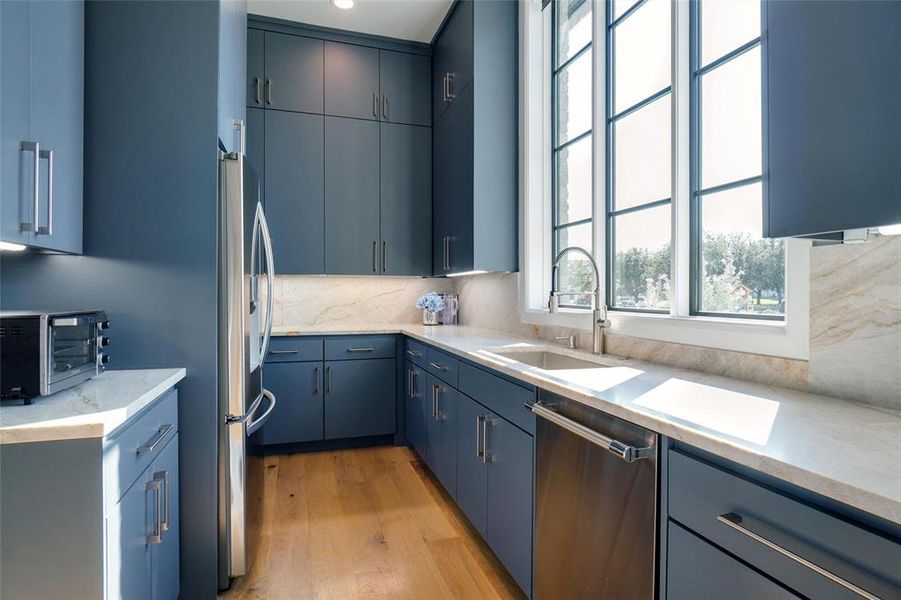 Prep Kitchen with Refrigerator, Dishwasher & Abundance of Self Close Cabinetry...