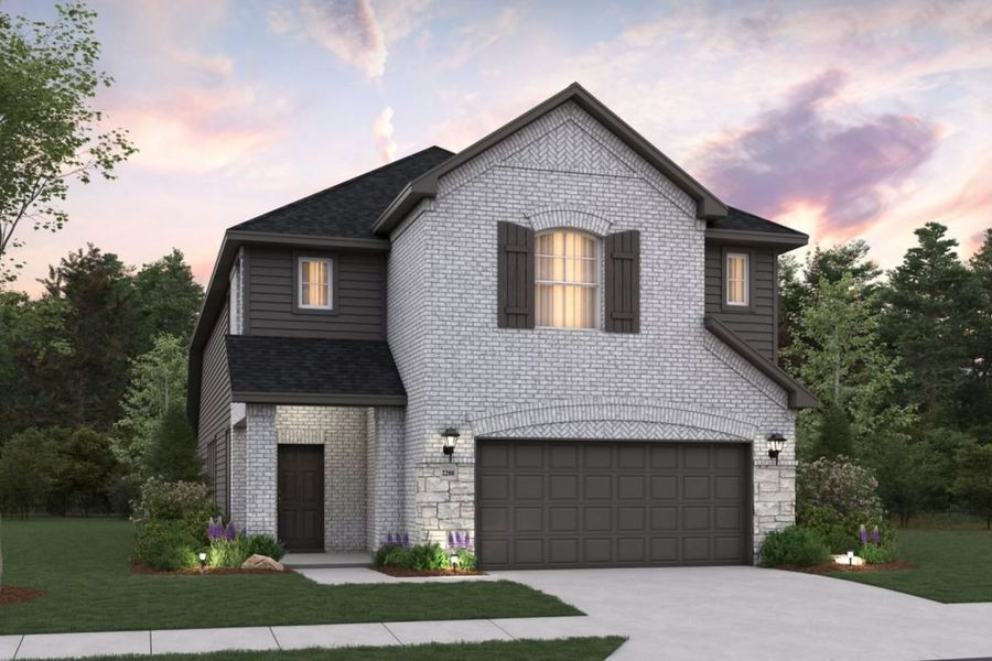 Representative exterior photo of a completed home built from the Rayburn III Sorella 40s by Brohn Homes in Sorella, Tomball, TX (Image 7). Representative exterior photo of a completed home built from the Rayburn III Sorella 40s by Brohn Homes in Sorella, Tomball, TX (Image 7).