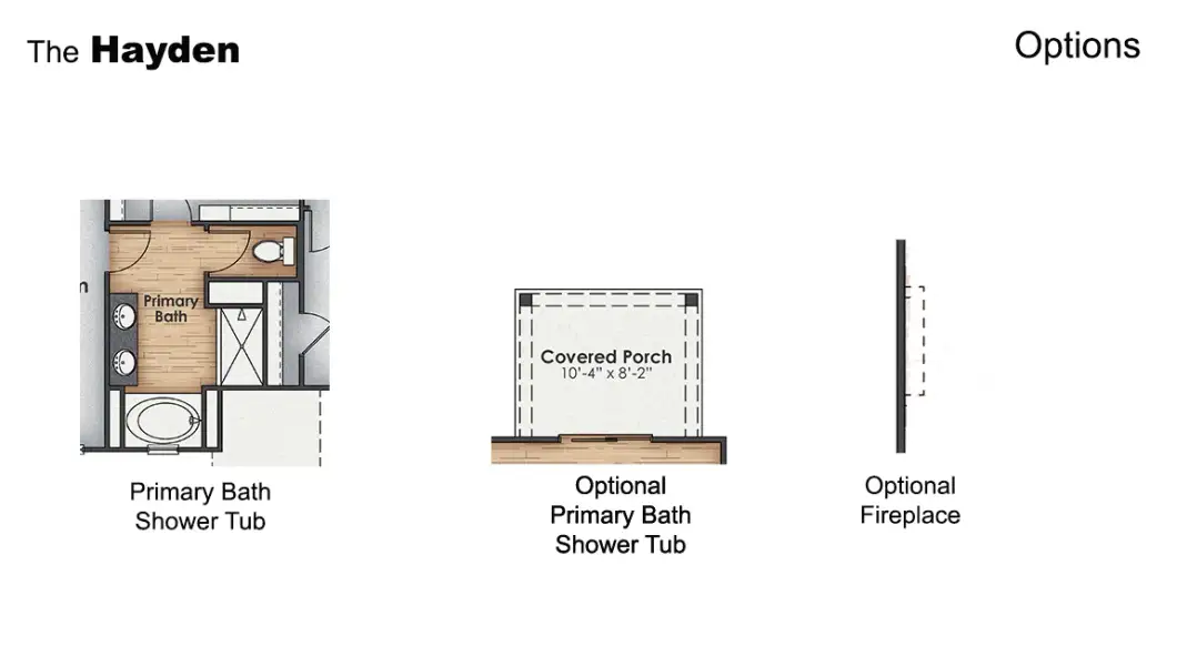 2D floor plan layout for the Hayden by D.R. Horton in Brookside, Richlands, NC (Image 5).