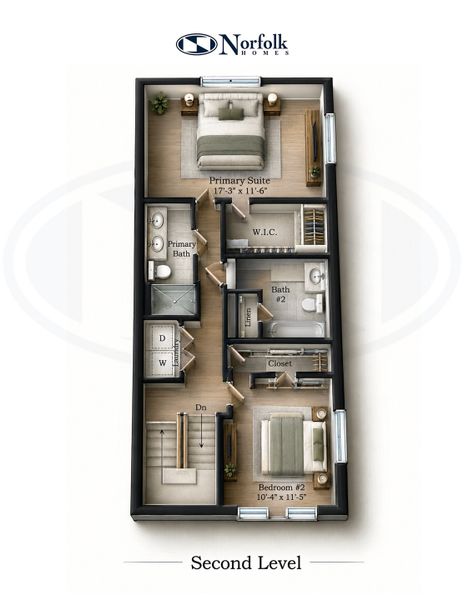 2D floor plan layout of this home in Bristol Ridge Townhomes, Ann Arbor, MI (Image 7).