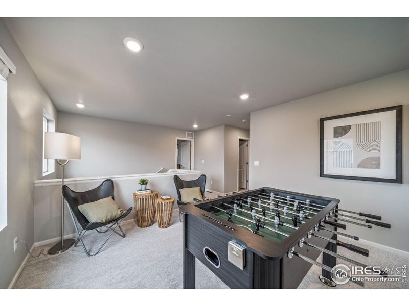 Furnished interior view inside a new home in Thompson River Ranch, Johnstown (Image 16).